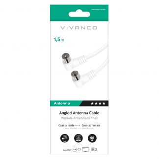 VIVANCO VVANCABMF15090W Cavo Coassiale Antenna M-F 1 5M 90DB Angolo Bianco