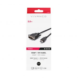 Vivanco VVVCABHDMIDVI200K Cavo HDMI-DVI-D M-M 2mt Nero