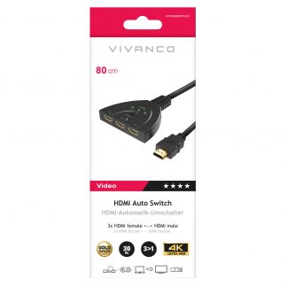 Vivanco VVVHDMISWITCH31 Switch Hdmi 1 3 3 Uscite M 3XF Oro 0 8M Nero Cavi Video