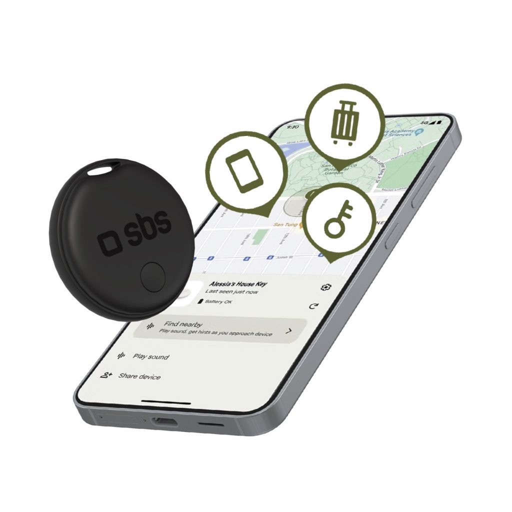 Sbs TEFINDTAGAPGOK Tracker Apple Android Nero Altro Gadget Telefonia