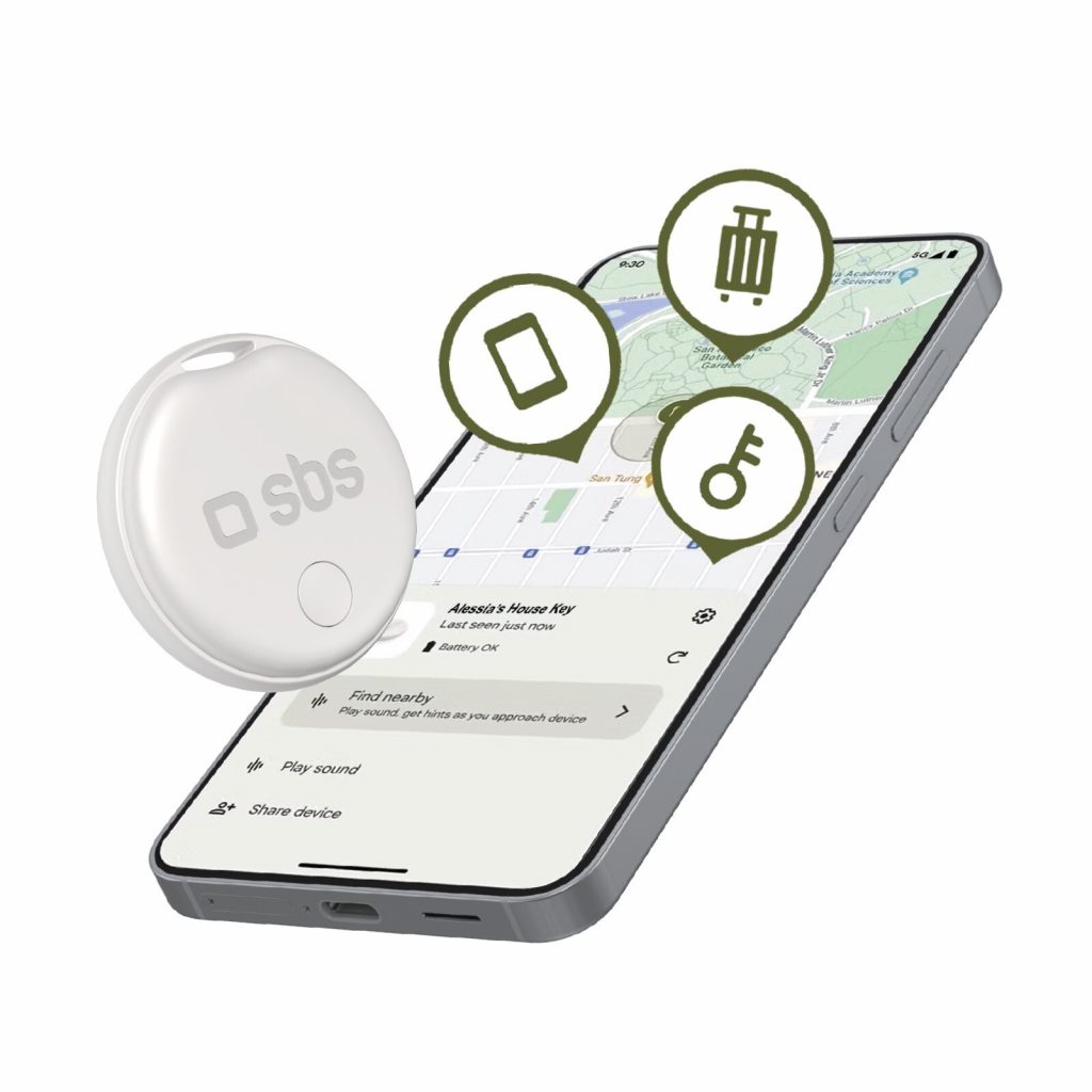 Sbs TEFINDTAGAPGOW Tracker Apple E Android Bianco Altro Gadget Telefonia