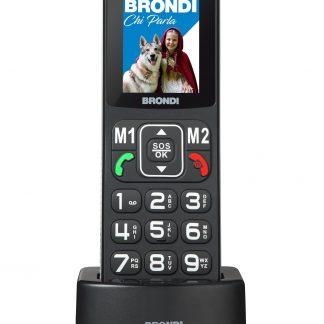 Brondi AMICOFLASHBLACK Cell Senior Dualsim Bluetooth Tasto SOS Base Ricarica Ner