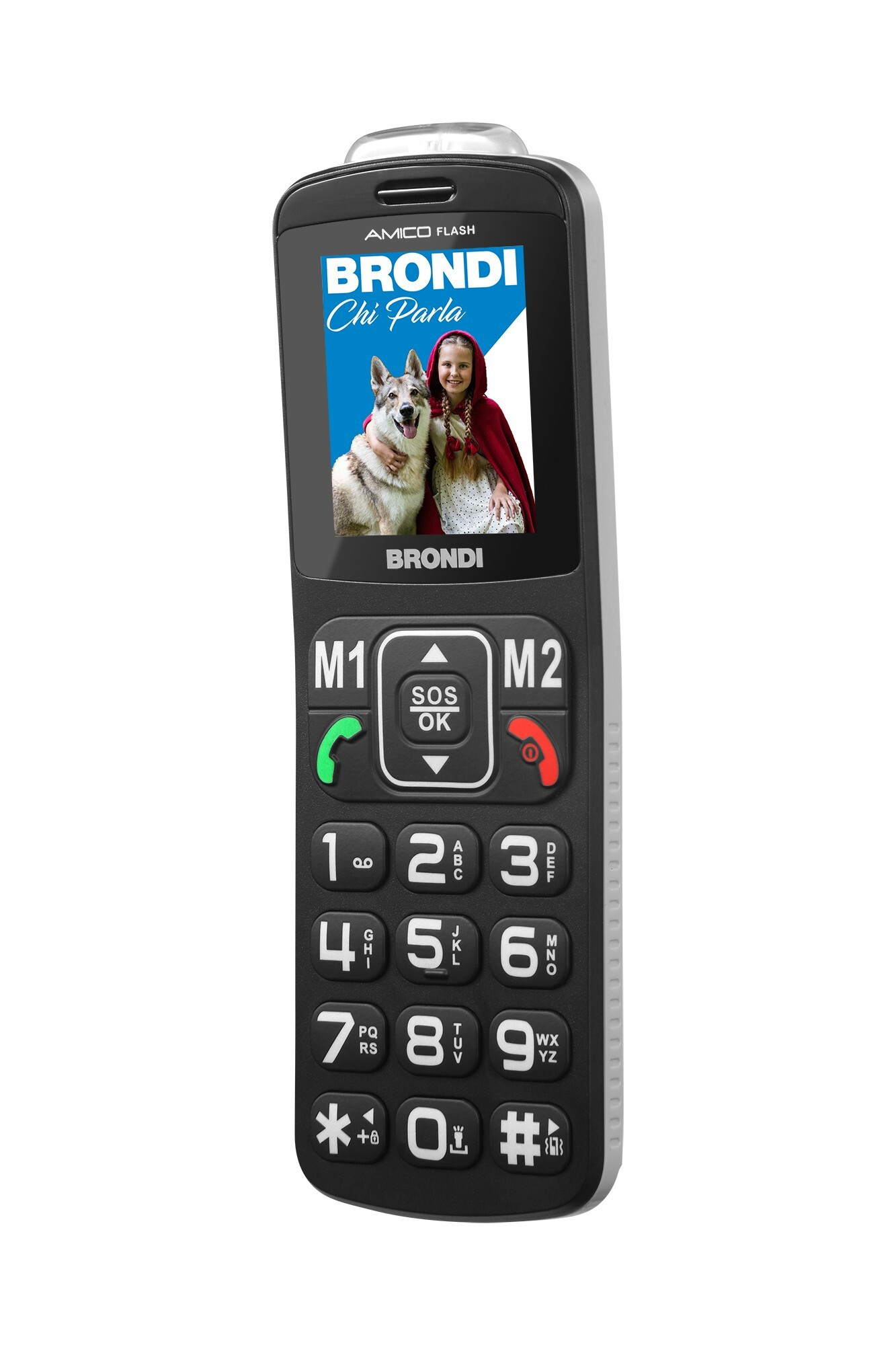 Brondi AMICOFLASHBLACK Cell Senior Dualsim Bluetooth Tasto SOS Base Ricarica Ner - immagine 3