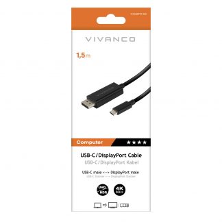 Vivanco VVCABDPTC150K Adattatore USB C DisplayPort M M 1 5M 4K 60Hz Nero