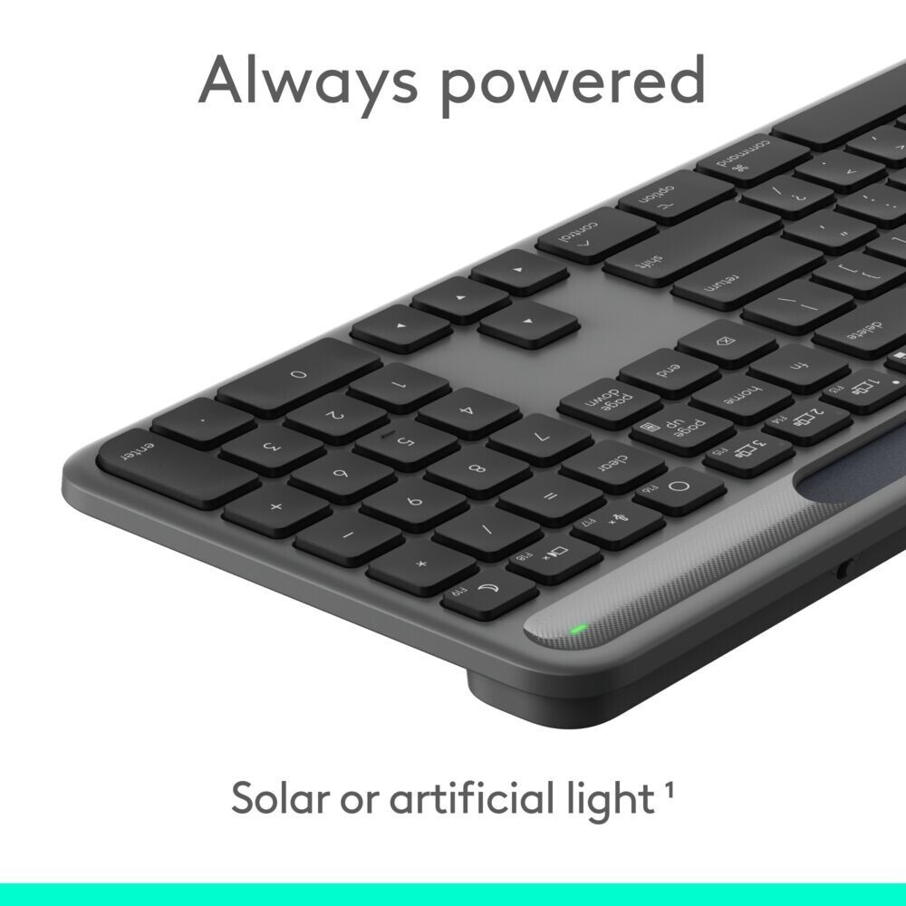 Logitech 920013761 Tastiera Wlss Ricarica Solare Solarplus Graphite - immagine 2
