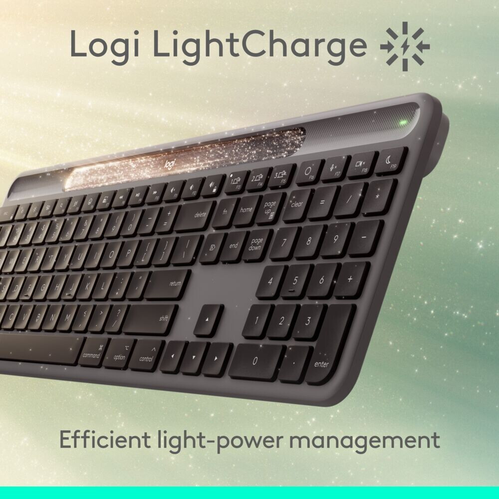 Logitech 920013761 Tastiera Wlss Ricarica Solare Solarplus Graphite - immagine 3