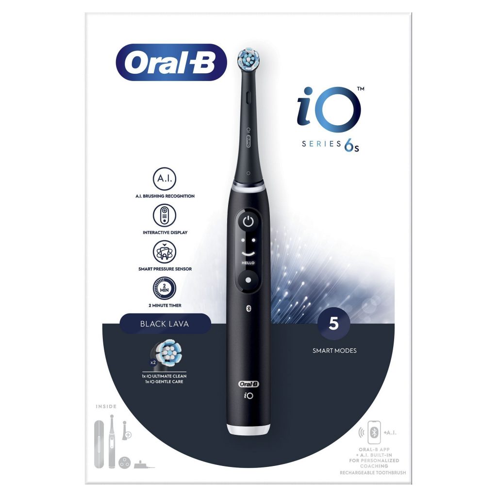 Oral-B IO6SBLACK Spazzolino Elettrico Con Supporto Testine Smart Black