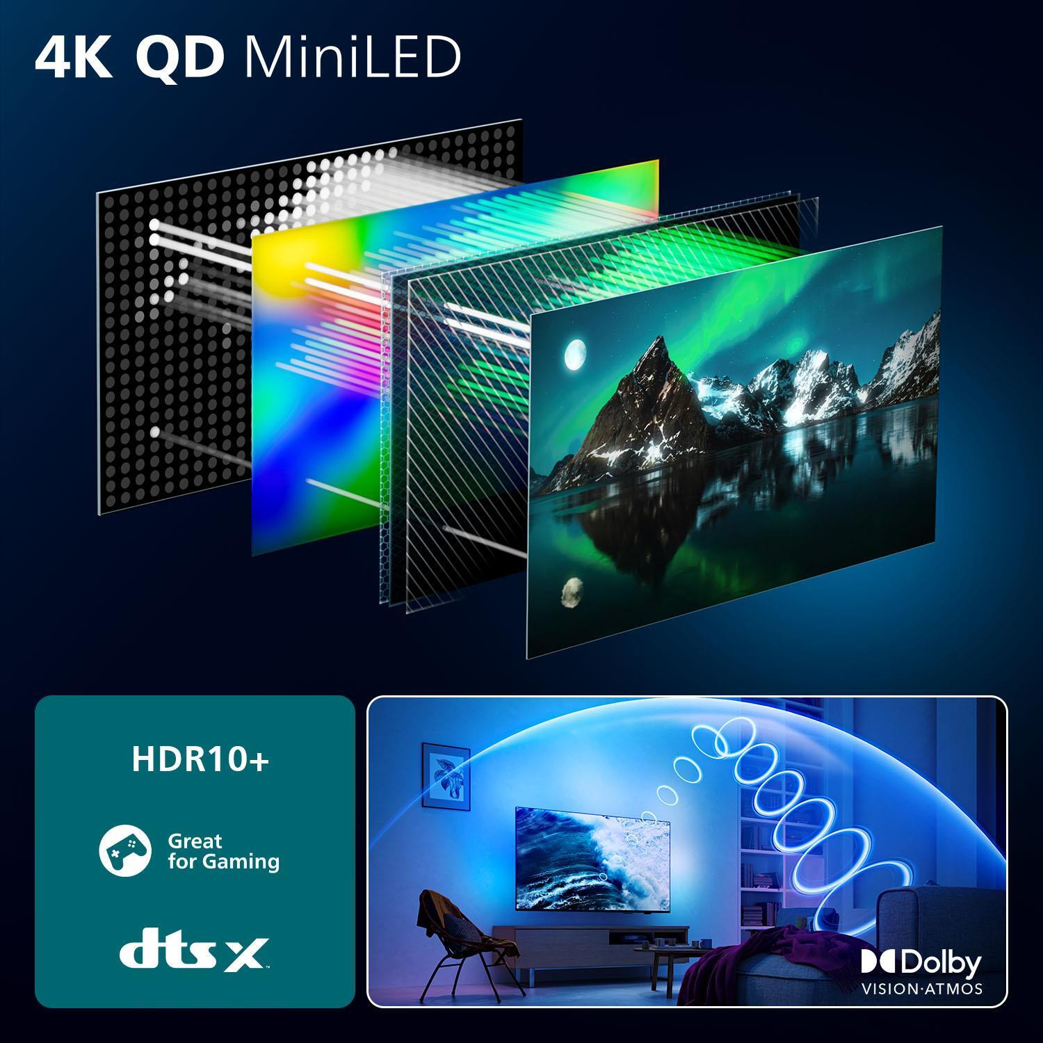 Philips 55MLED920 TV QD MiniLED 55 UHD 4K T2 S2 Smart Titan Ambiligh - immagine 4