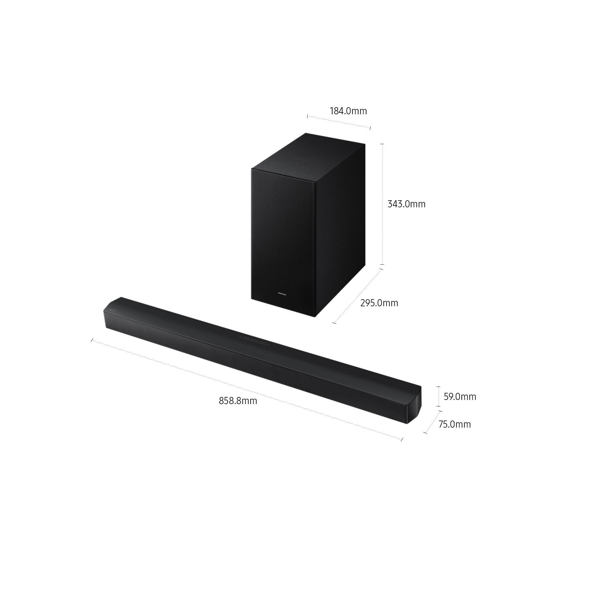 SAMSUNG HWB450F SOUND BAR 2 1 USB HDMI CON SUBWOOFER WLSS BT NERO - immagine 4