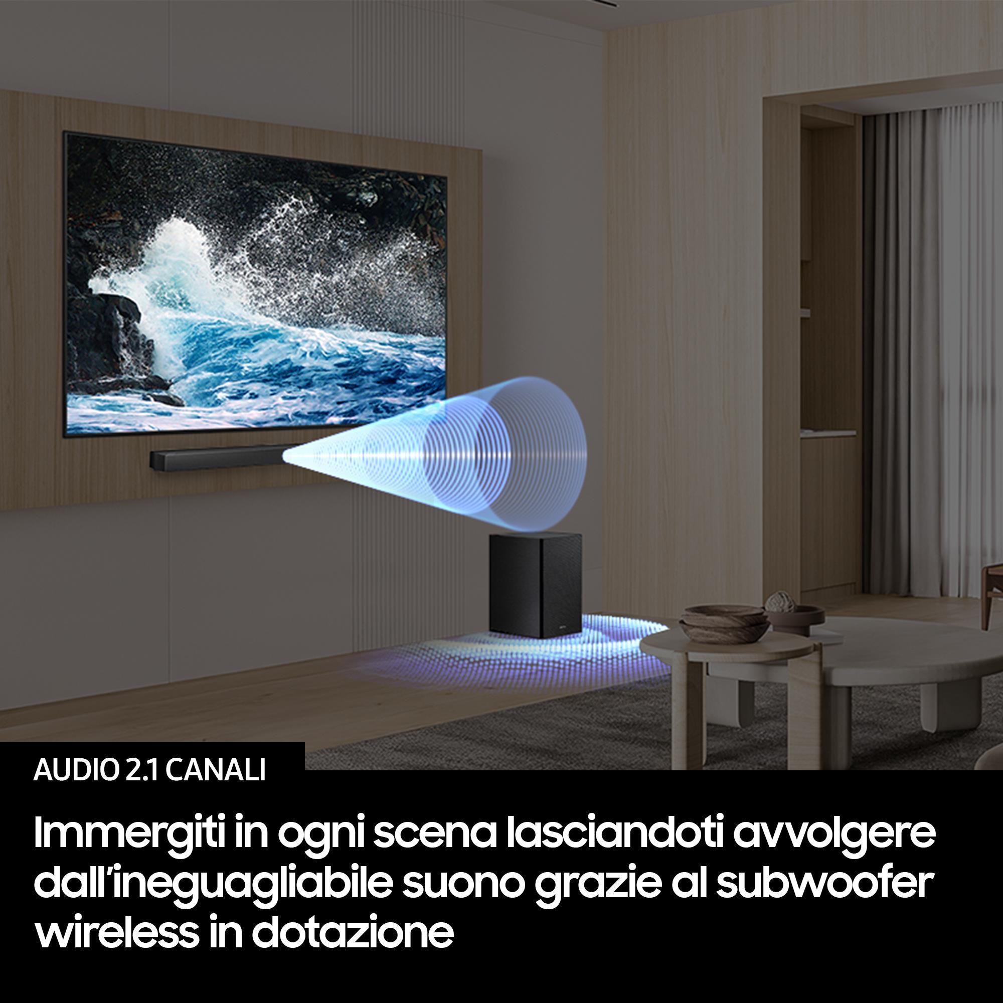 SAMSUNG HWB450F SOUND BAR 2 1 USB HDMI CON SUBWOOFER WLSS BT NERO - immagine 5