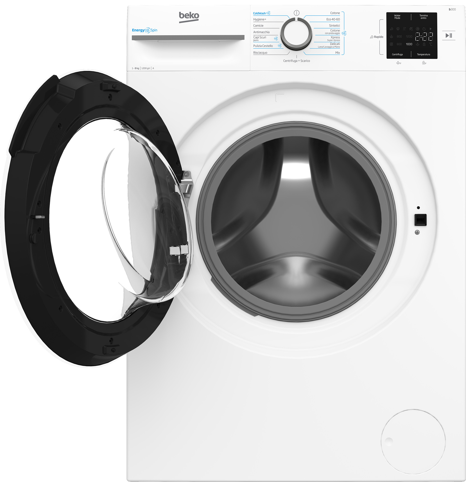 Beko BMWU3821W Lavatrice Frontale 8 Kg 1200 Giri Classe A Inverter Vapore - immagine 3