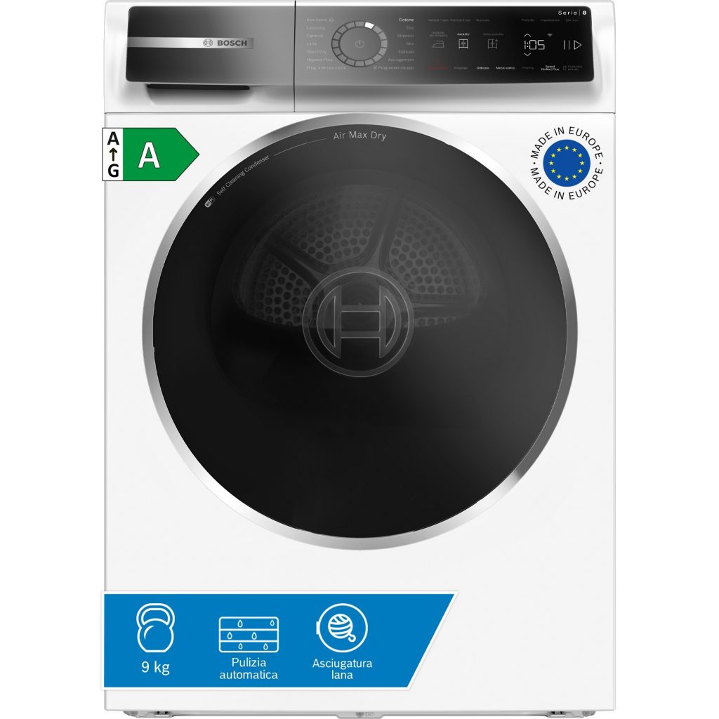 Bosch WRB247C0IT Asciugatrice Pompa Calore 9 Kg Classe A Inverter