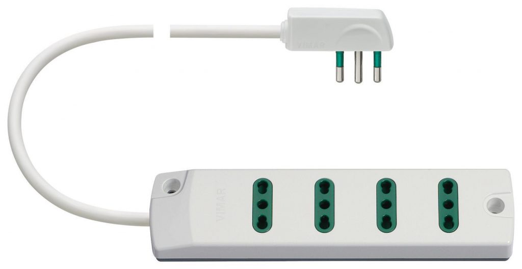 Vimar FP00404CB Prolunga Elettrica Multipla 4 Prese 17 11 SPA17 Bianco