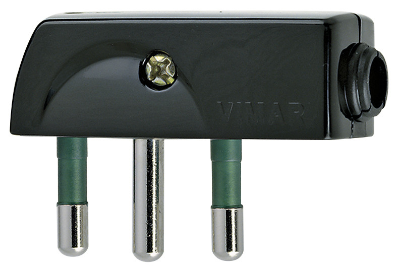 Vimar 00207 Spina 2P T 16A SPA17 90GR Nero