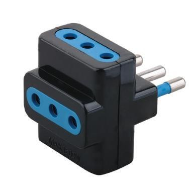 GBC 22022800 Adattatore 1 Spina 10A 3 Prese 10A Nero Spine Prese Elett