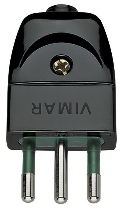Vimar 00201 Spina 2P T 10A S11 Assiale Nero
