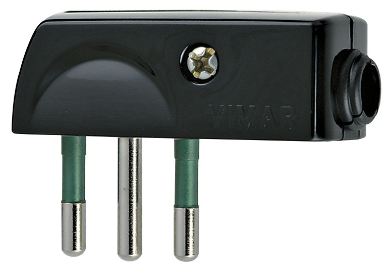 Vimar 00206 Spina 2P T 10A SPA11 90 Gradi Nero