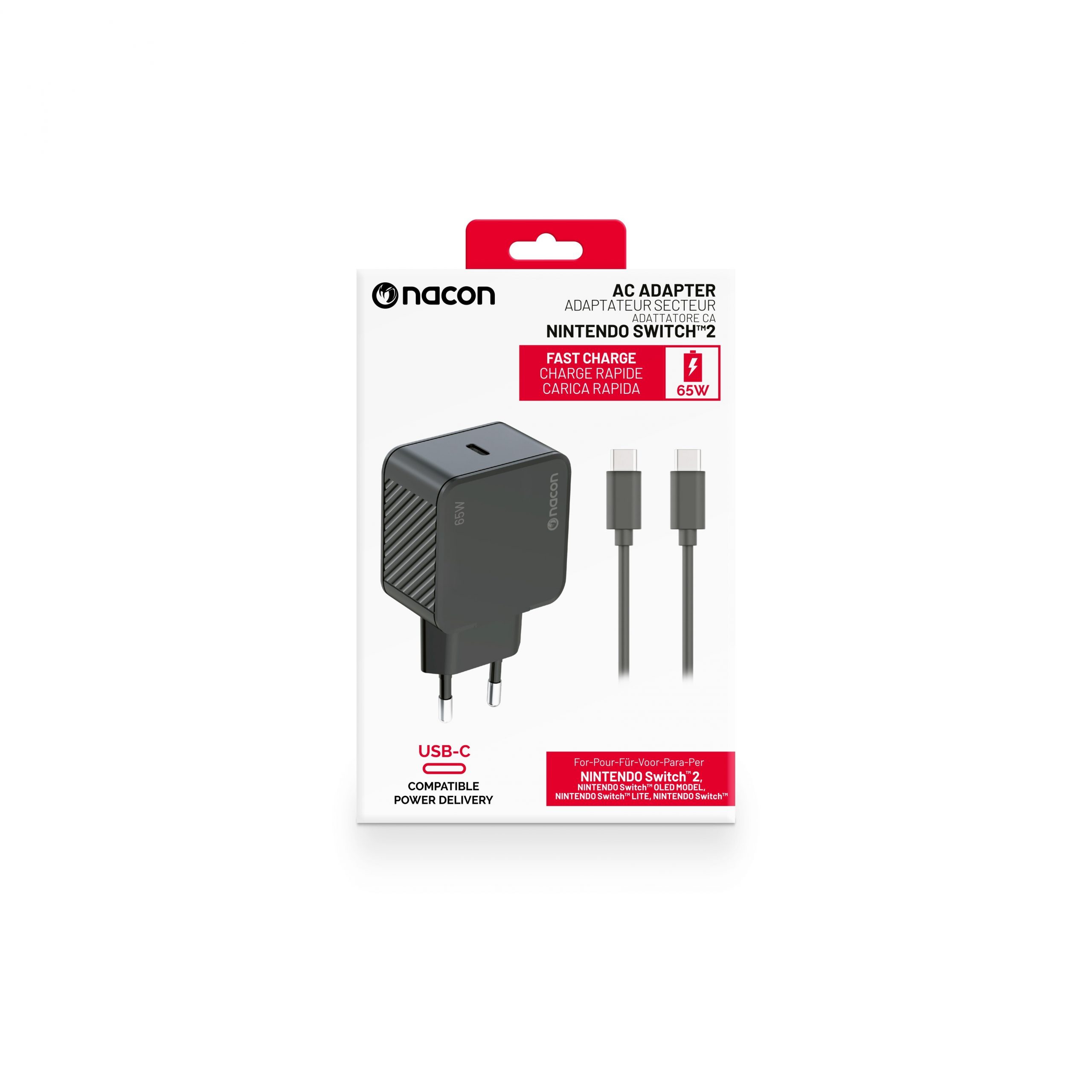Nacon SWITCHNEWADAPT60 Alimentatore AC 65W Per Nintendo Switch