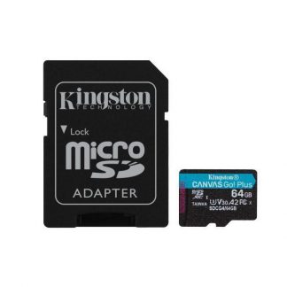 Kingston SDCG464GB Micro SDXC 64GB U3 200 MBs Canvas Go Plus Adattatore