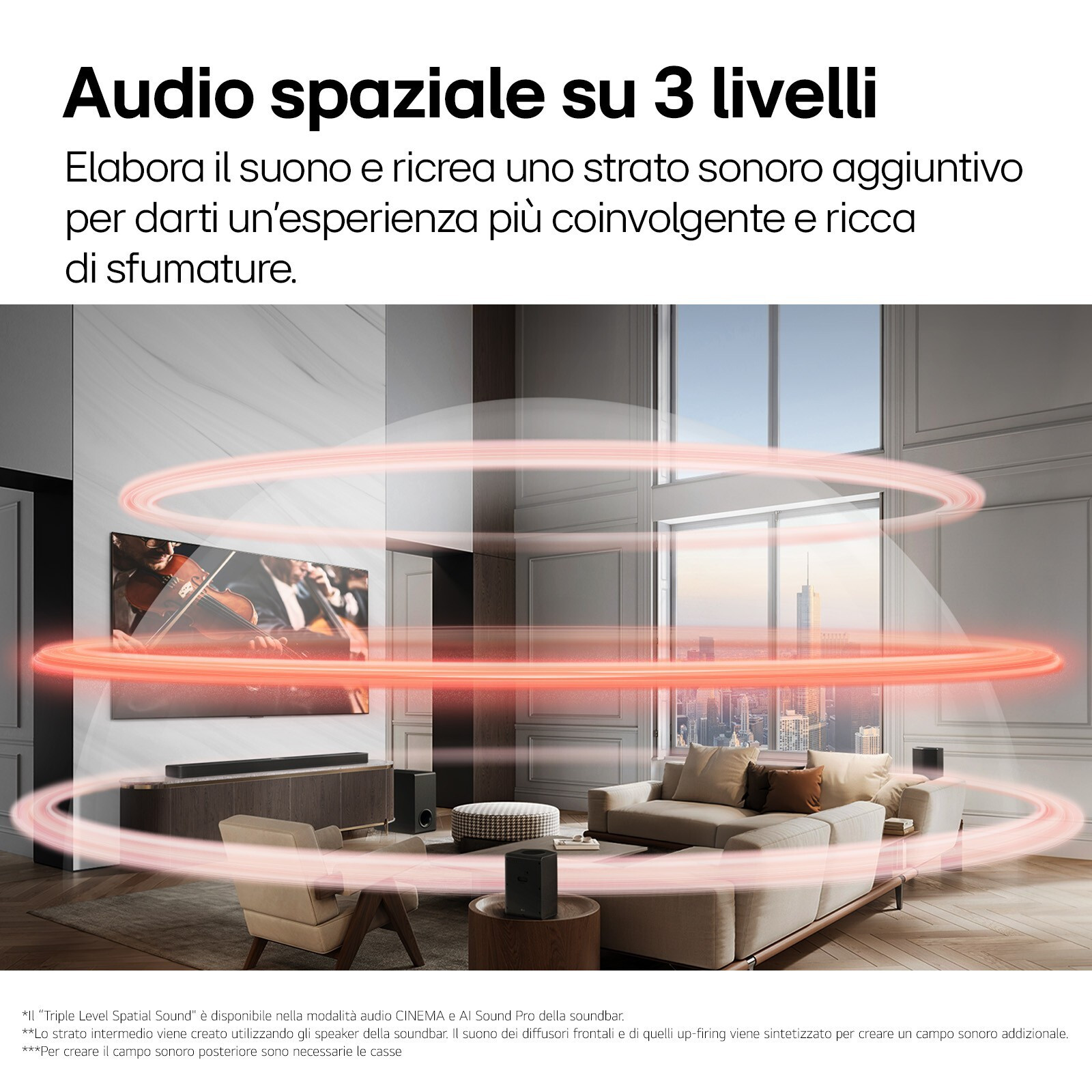 LG S70TY Sound Bar 3.1.1 400W BT HDMI C Subwoofer WLSS - immagine 4