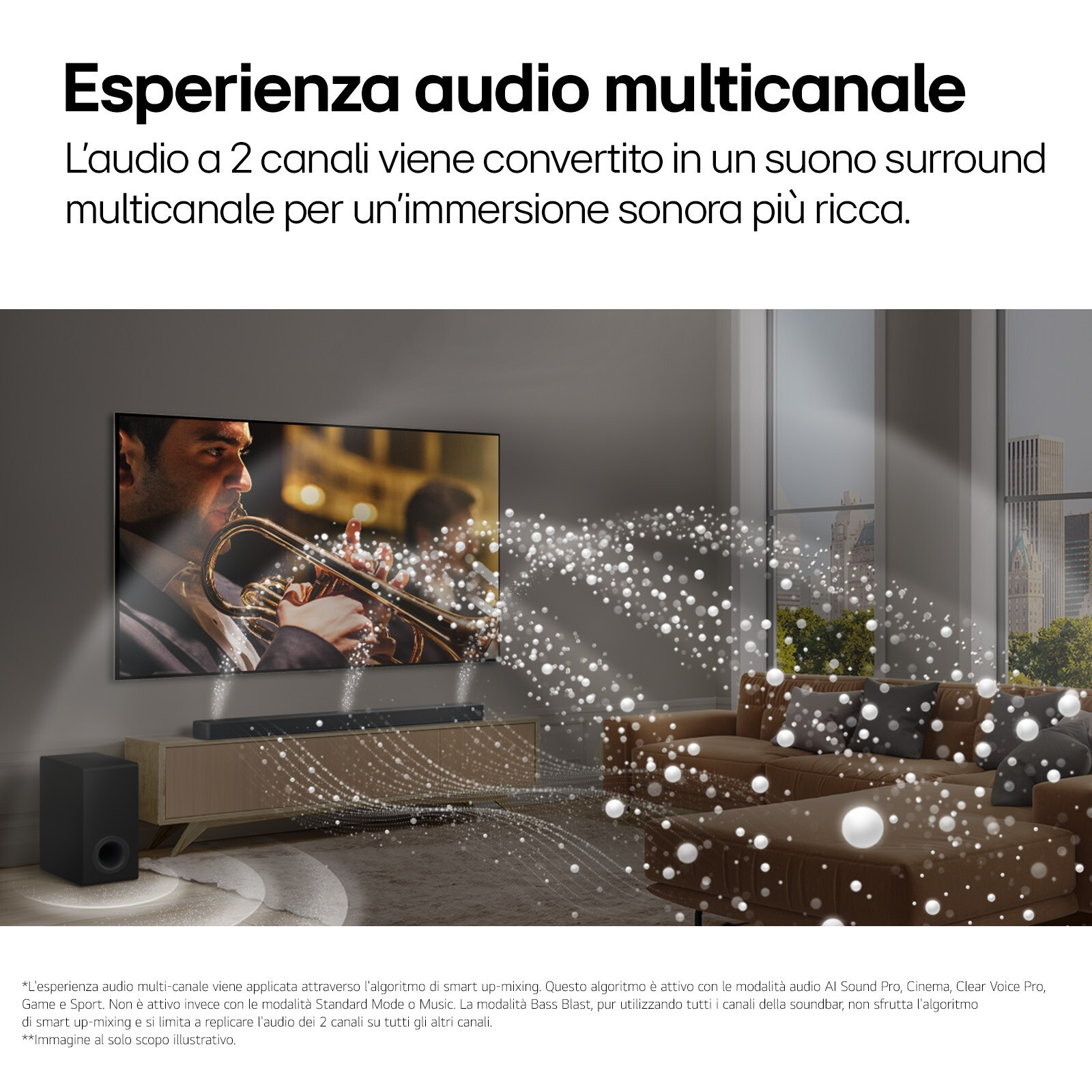 LG S70TY Sound Bar 3.1.1 400W BT HDMI C Subwoofer WLSS - immagine 6