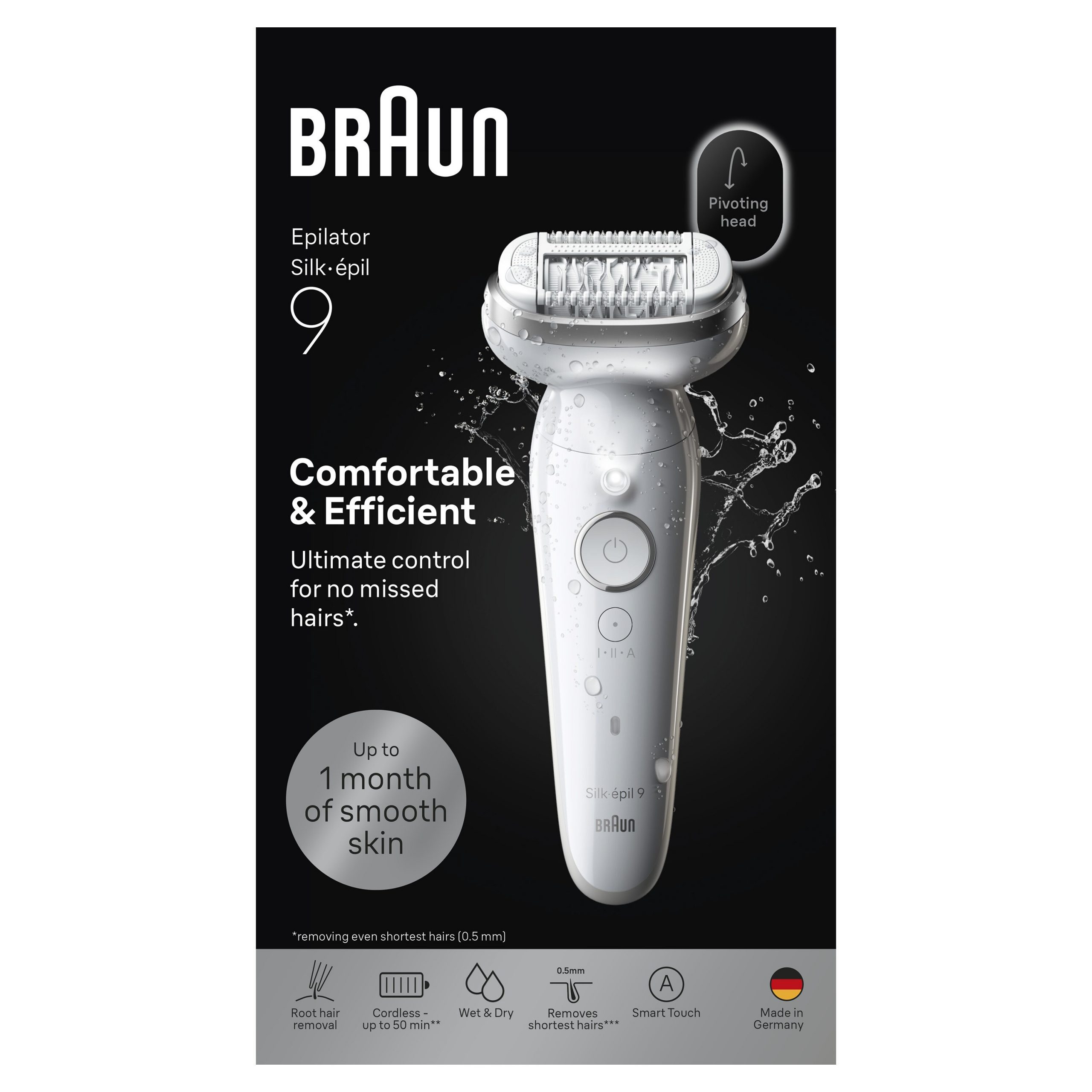 BRAUN SES9000 Epilatore WetDry 40pinze Grigio con Custodia - immagine 4