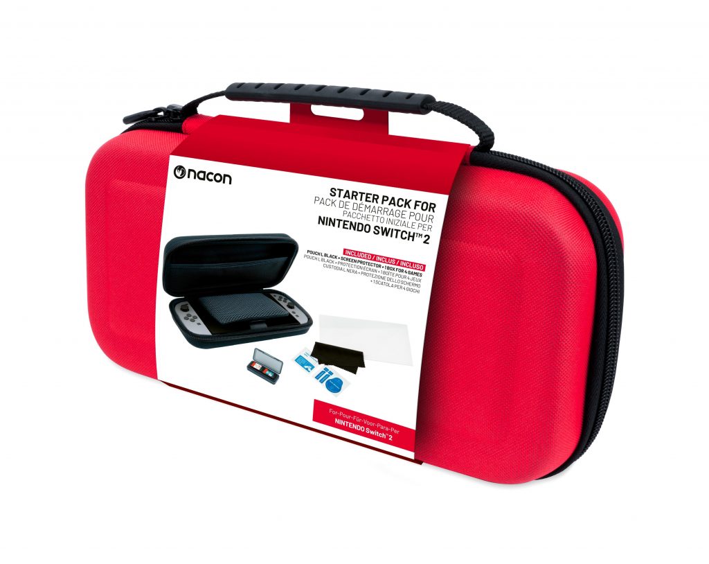 Nacon SWITCHNEWPACK5RED Kit Custodia Pellicola Per Nintendo Switch 2 Rosso