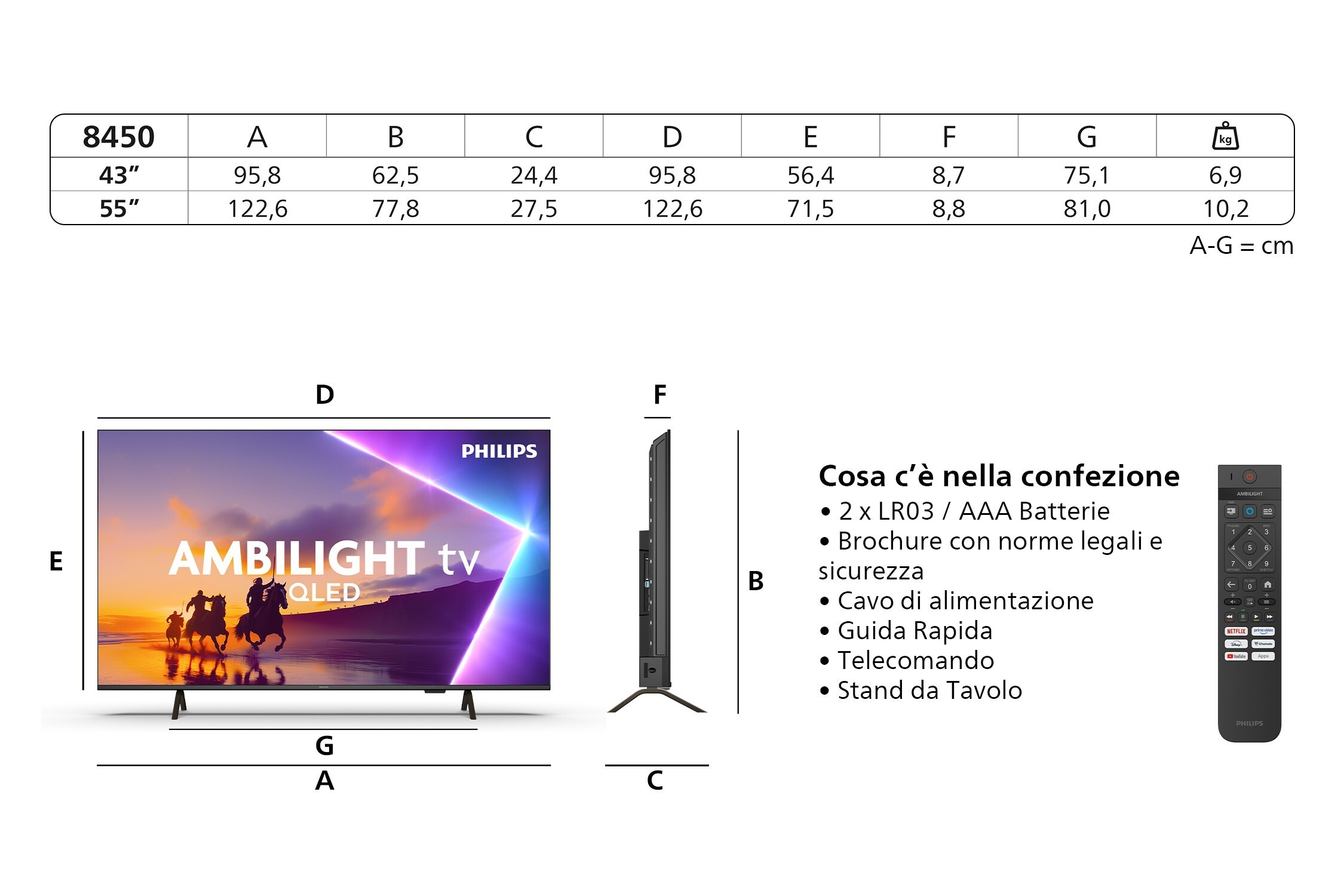 Philips 43PUS8450 Smart TV QLED 43 Pollici 4K DVBT2-S2 Ambilight - immagine 3