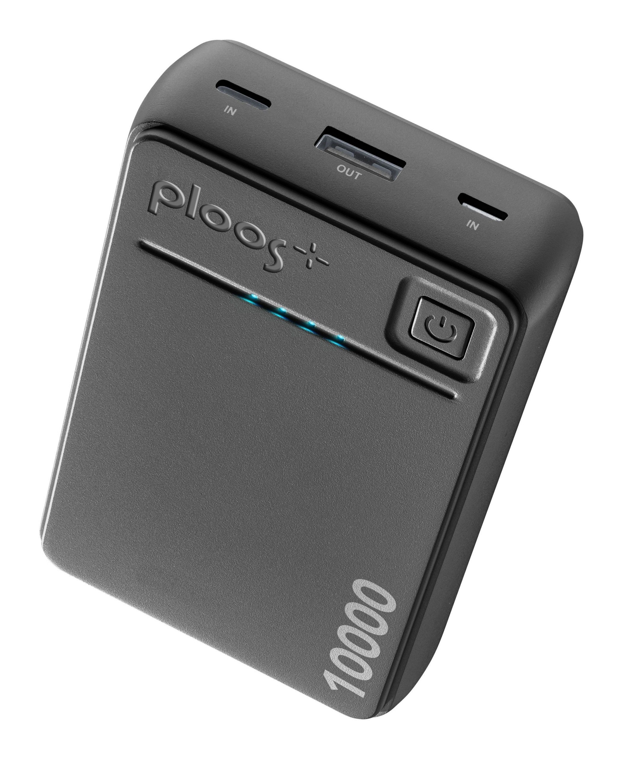 Ploos PLPB10000K Powerbank 10000mAh USB-A USB-C Micro USB Nero