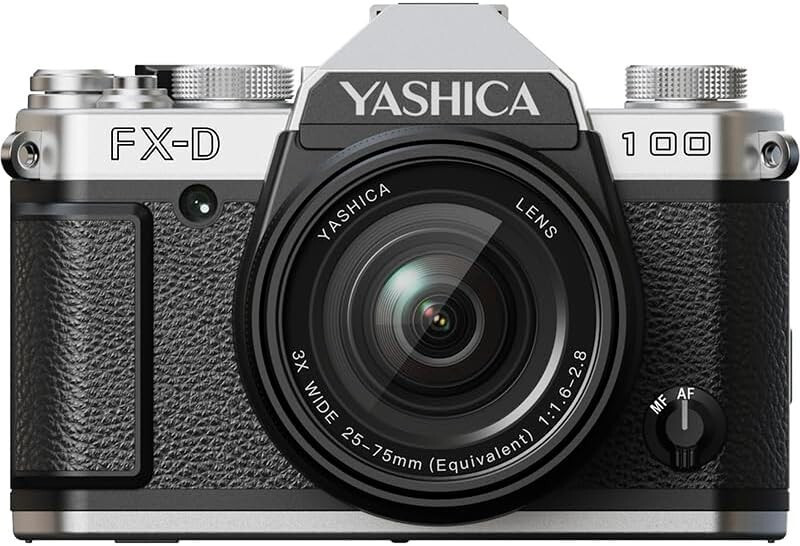 Yashica FX-D 100 Fotocamera Digitale Compatta F2.8 13MP Zoom 4X Video 4K Nera