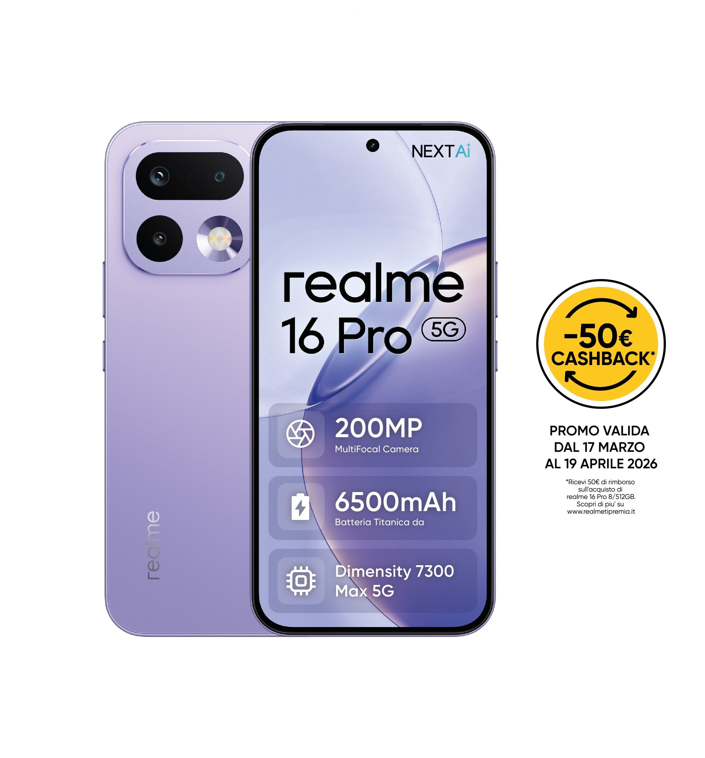 Realme R1 Pro 5g 8gb 512gb Orchid Purple 6 78 Oled 1 5k Smartphone - immagine 2