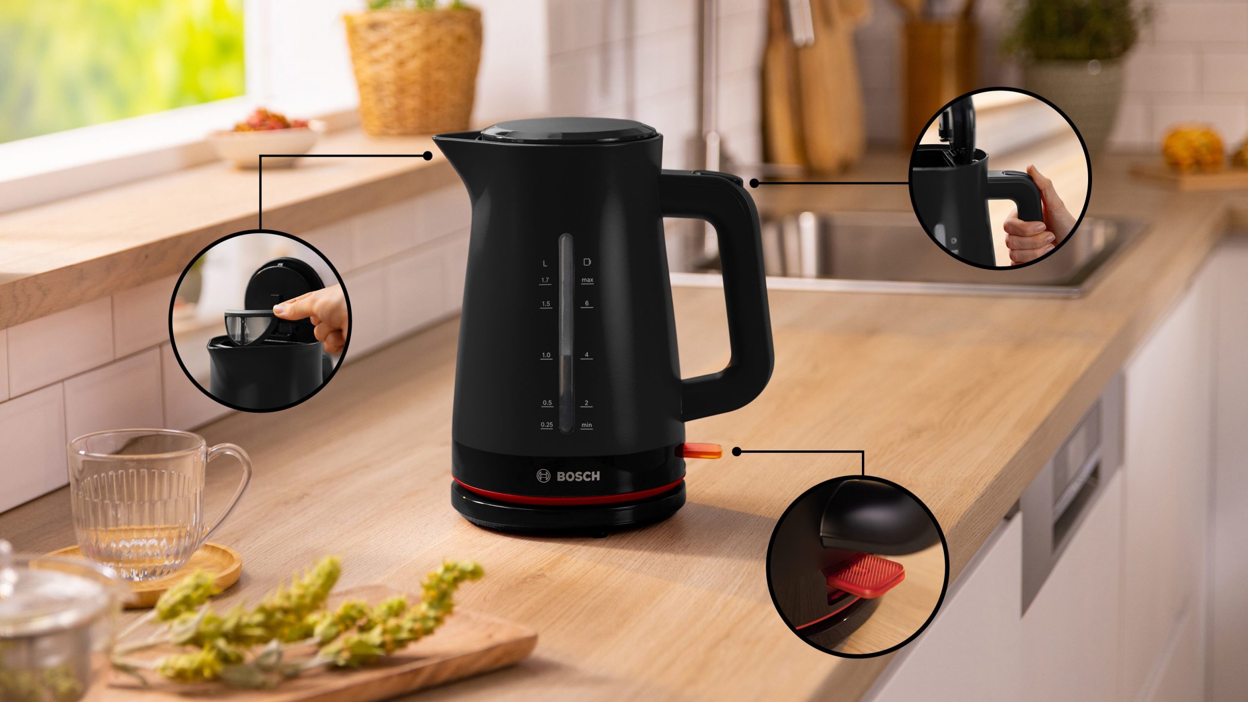 Bosch MyMoment Nero Bollitore Elettrico 1 7LT - immagine 2