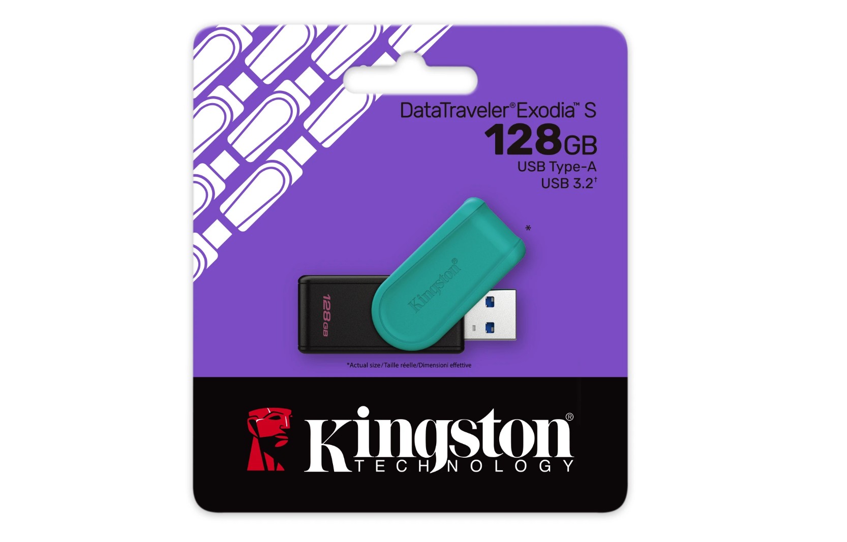 Kingston DTXS128GB Exodia S Pen Drive 128GB USB3.2 Nero-Turchese - immagine 3