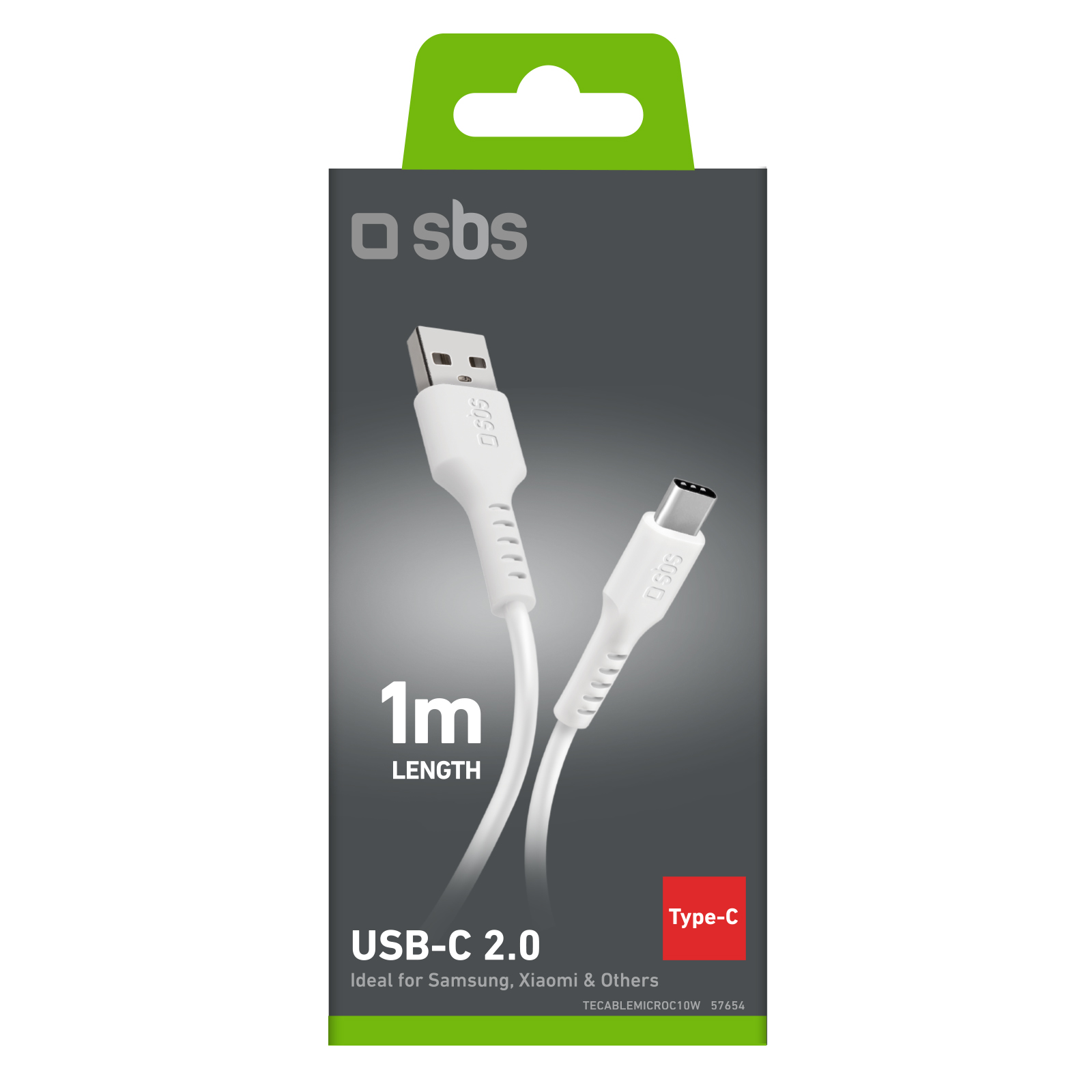 SBS TECABLEMICROC10W Cavo per Dati e Ricarica USB-A - USB-C da 1MT - immagine 2