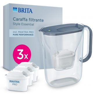 Brita Style Essential Stone Blu Caraffa Filtrante 2.4LT con 3 Filtri Maxtra Pro