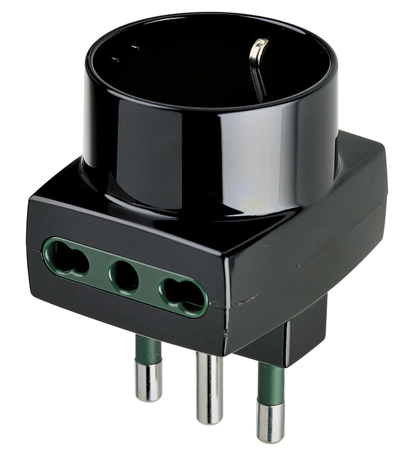 VIMAR 00323 Adattatore Multiplo Elettrico S17 2P17-11 P30 Nero