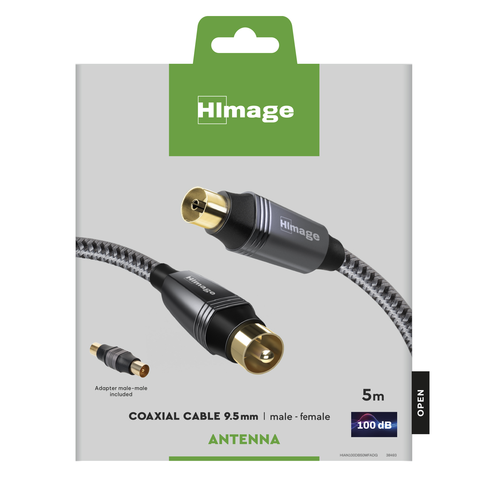 Himage HIAN100DB50MFADG Cavo Antenna 9.5mm Maschio-Femmina 5MT 100DB - immagine 2
