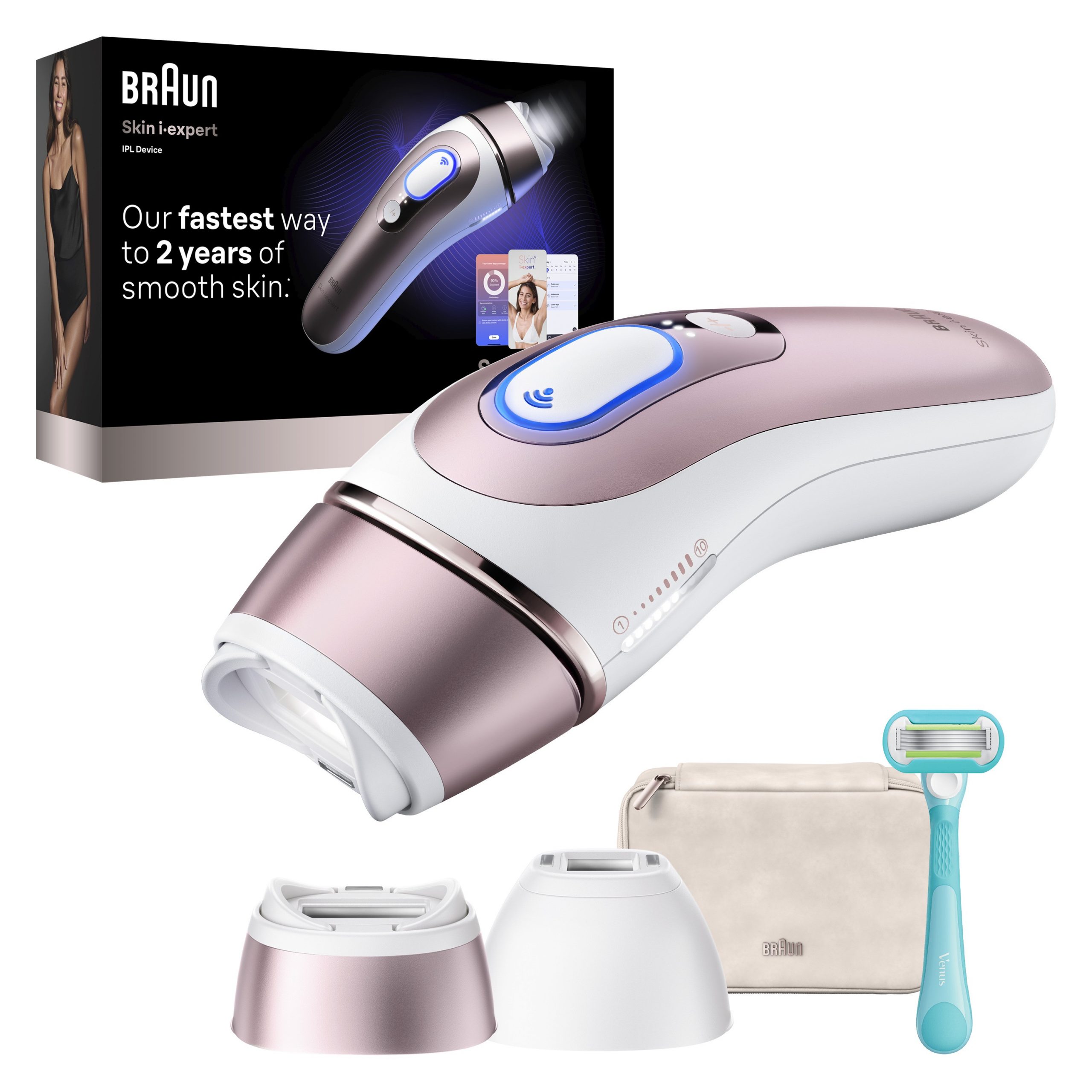 Braun Skin i-Expert PL7211 Epilatore Luce Smart con Custodia e Rasoio Gilette - immagine 3