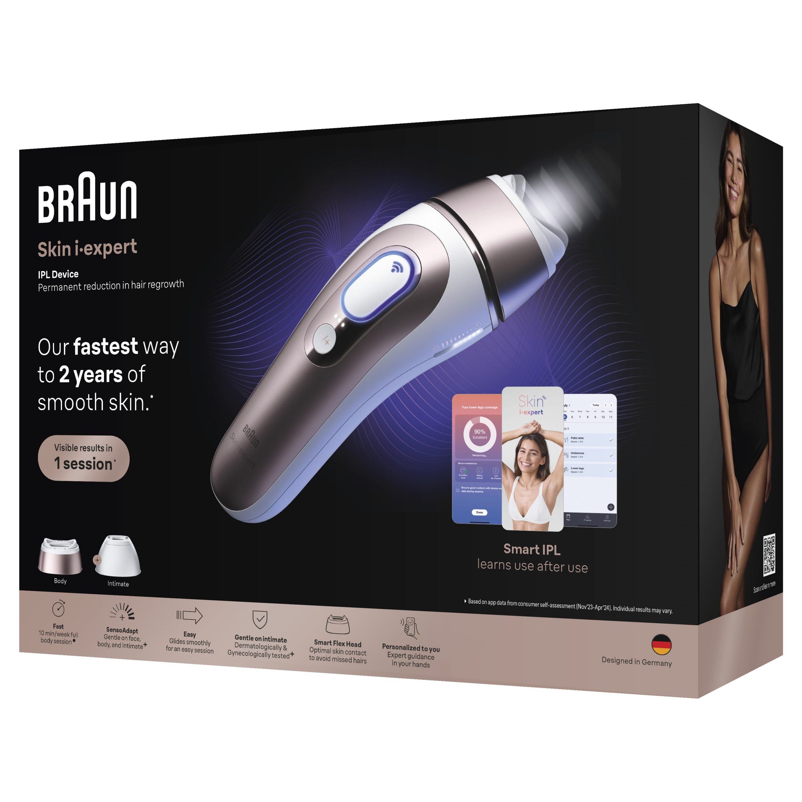 Braun Skin i-Expert PL7211 Epilatore Luce Smart con Custodia e Rasoio Gilette - immagine 4