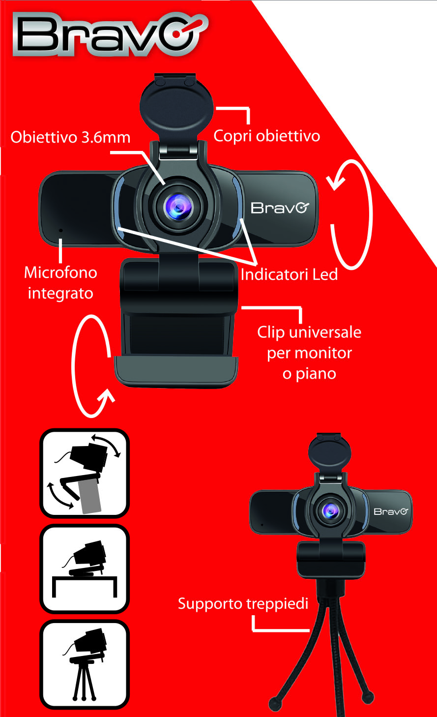 Bravo Easyweb Webcam per PC Full HD 1080p - immagine 3