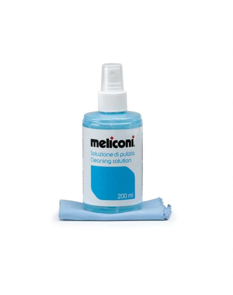 Meliconi Kit Soluzione per Pulizia TV 200ML con Panno 20x20CM