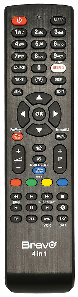 Bravo TCUNIV4IN1 Telecomando Universale 4in1 per TV-DVD-Decoder e SKY