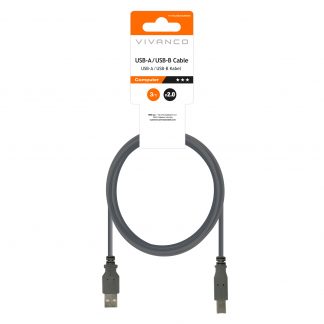 Vivanco VVITXUSB20ABMMK Cavo USB-A USB-B M-M 3M Grigio