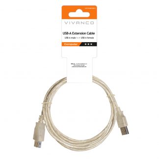 Vivanco VVITXUSB18MFK Cavo USB-A-USB-A M-F 1.8M Trasparente