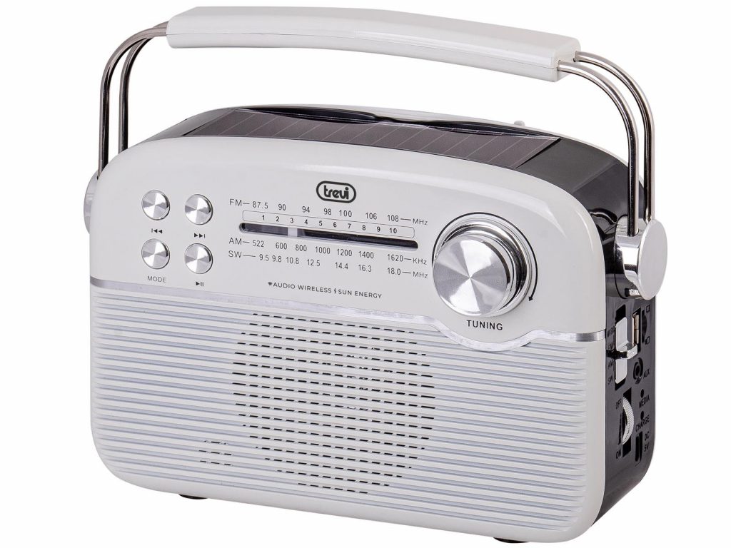 Trevi RA 7F50 BT Bianco Radio Portatile Wireless a Energia Solare