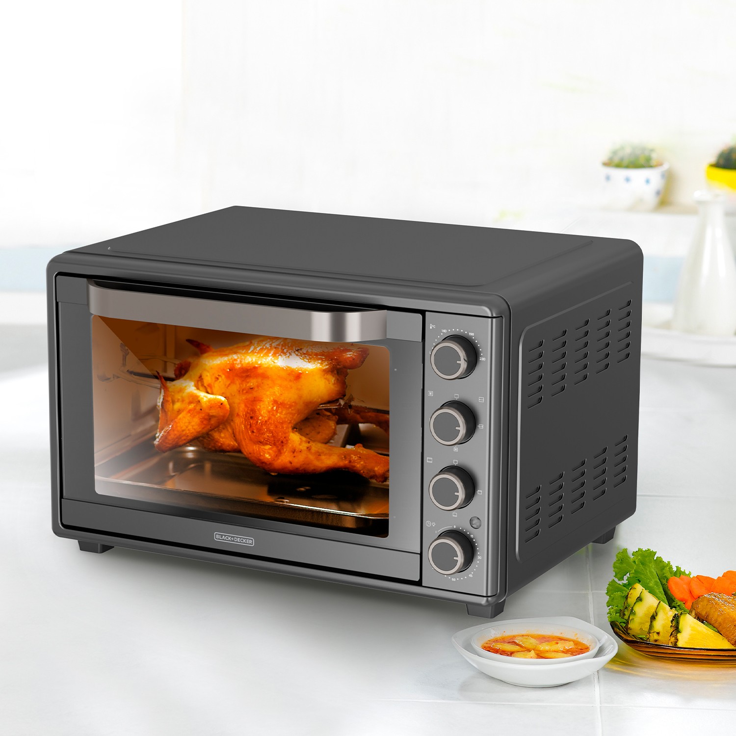 Black Decker BXOV6000E Fornetto Elettrico 2000W 60LT Ventilato 130 Gradi Timer - immagine 3