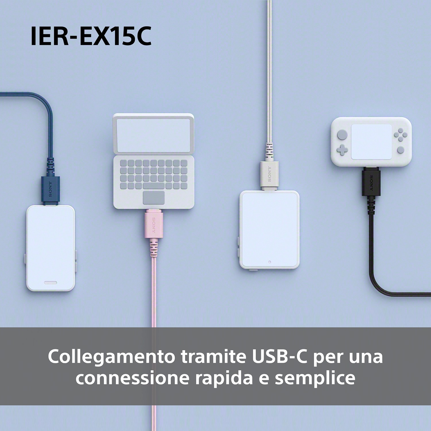 Sony IEREX15CB Nero Cuffia Auricolare In Ear USB-C - immagine 3