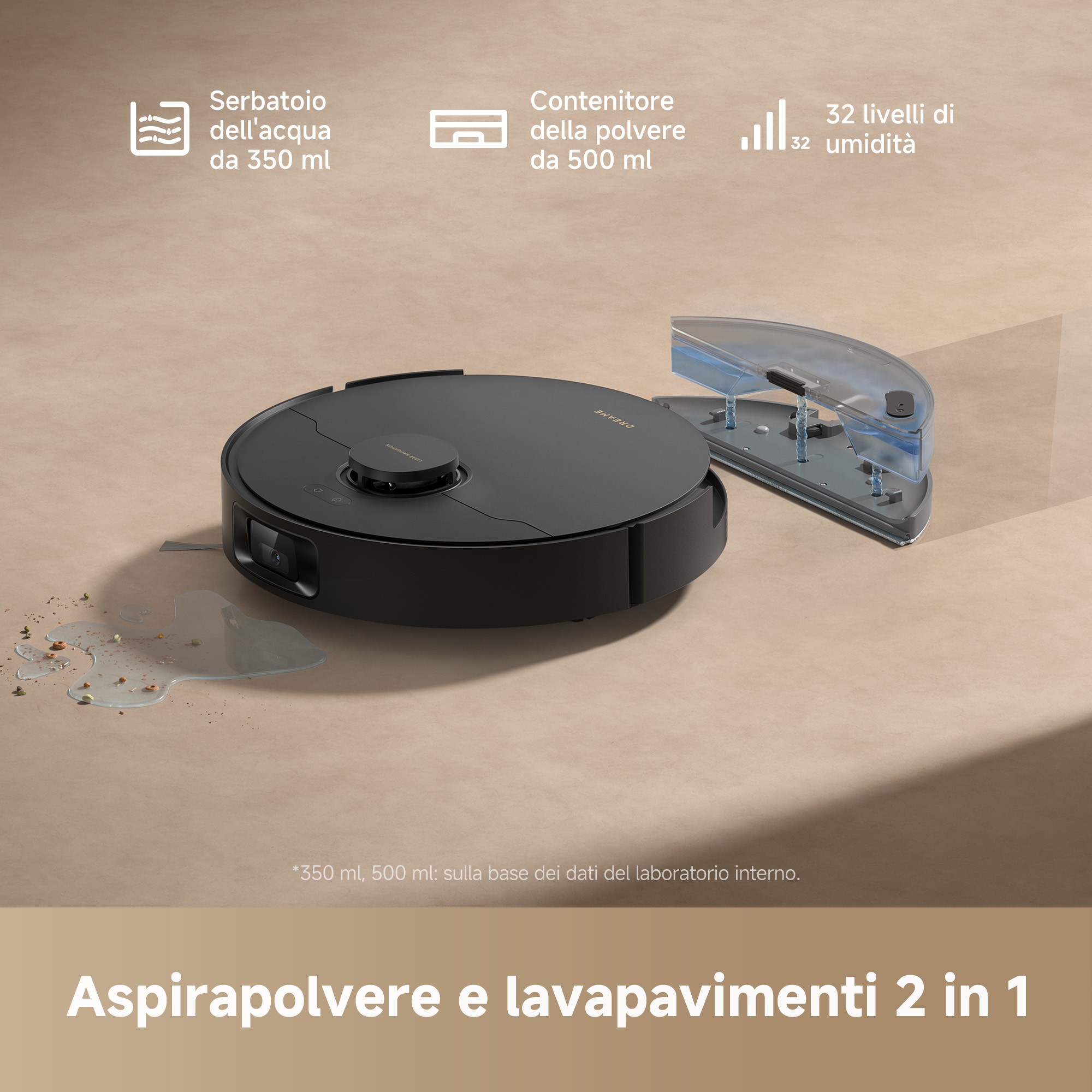 Dreame D2 Pro Plus Nero Robot Lava e Aspira Wi-Fi con Base per Svuotamento - immagine 6