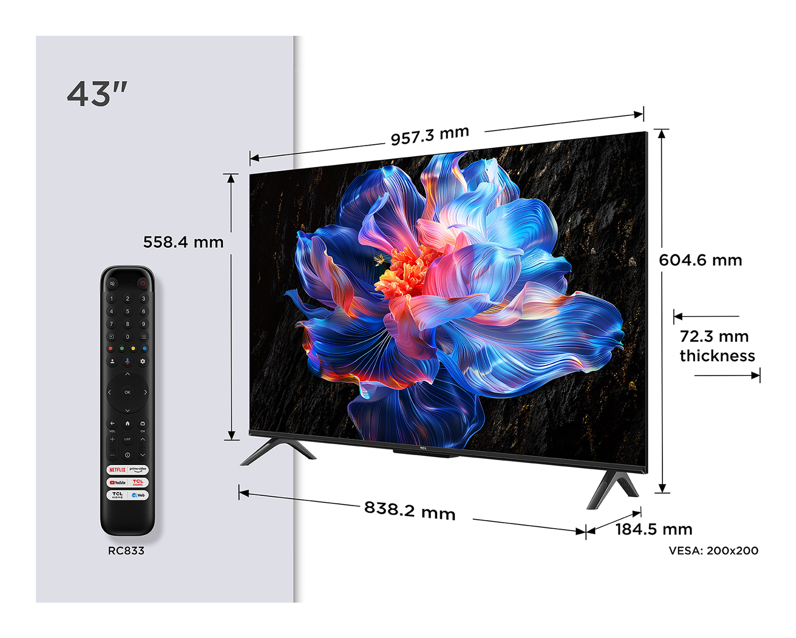 TCL 43P6K Smart TV LED 43 Pollici UHD 4K Google TV - immagine 2