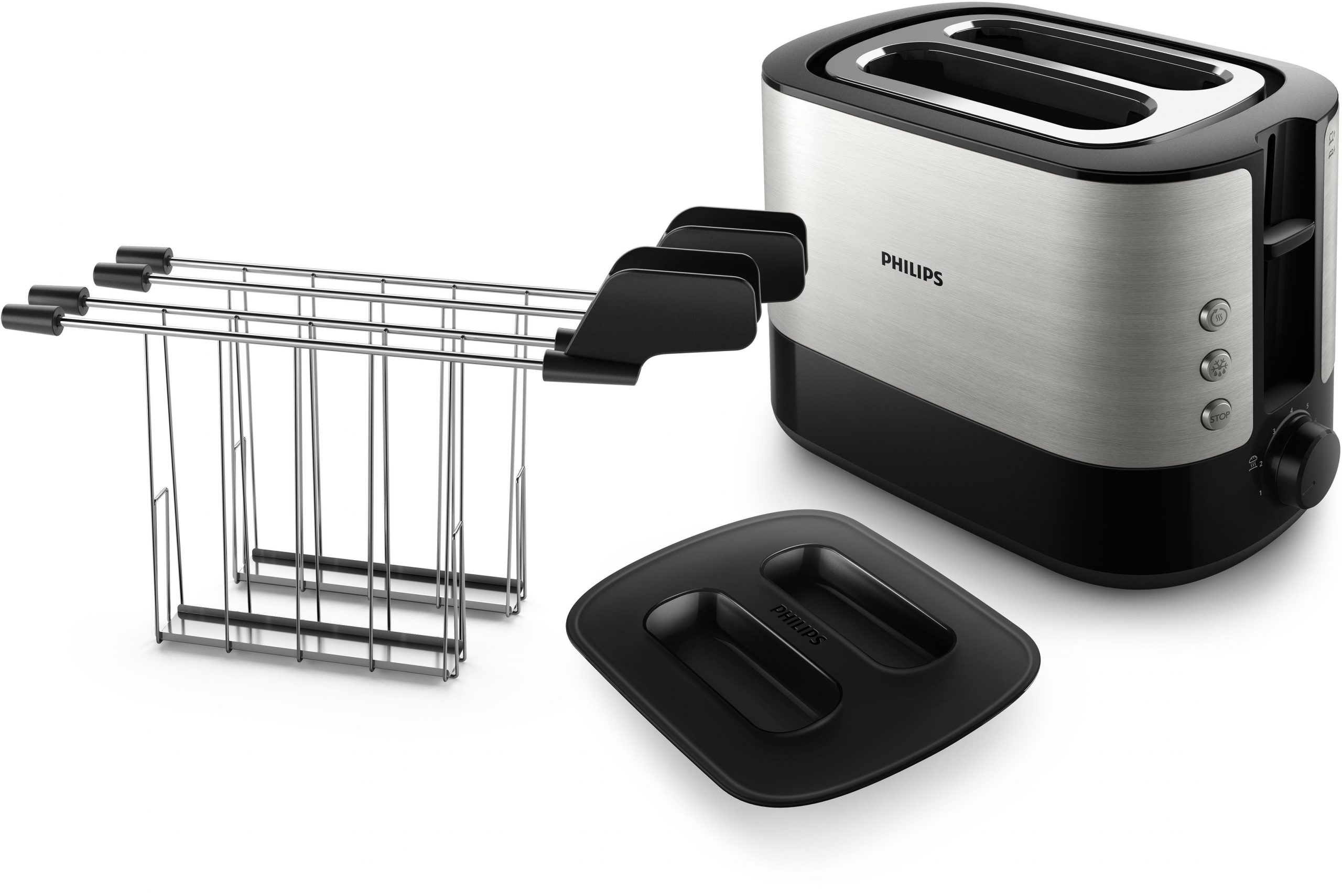Philips Viva Collection HD2639 Inox Tostapane 2 Pinze 730W 7Livelli Cottura - Image 4